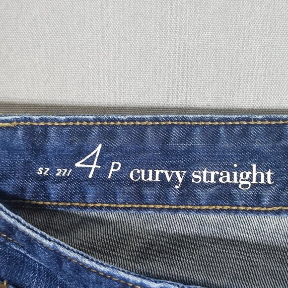 LOFT Ann Taylor Jeans women's size 4 P  curvy straight ink blue colour - Picture 6 of 14